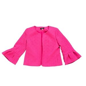 Nine West Hot Pink Cropped Bell Sleeve Blazer size 6